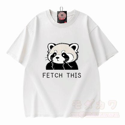 Hol dir dieses Panda-Grafik-Modakawa-Vintage-T-Shirt aus 100 % Baumwolle (gewaschen). - Weiß - 5XL - image 3