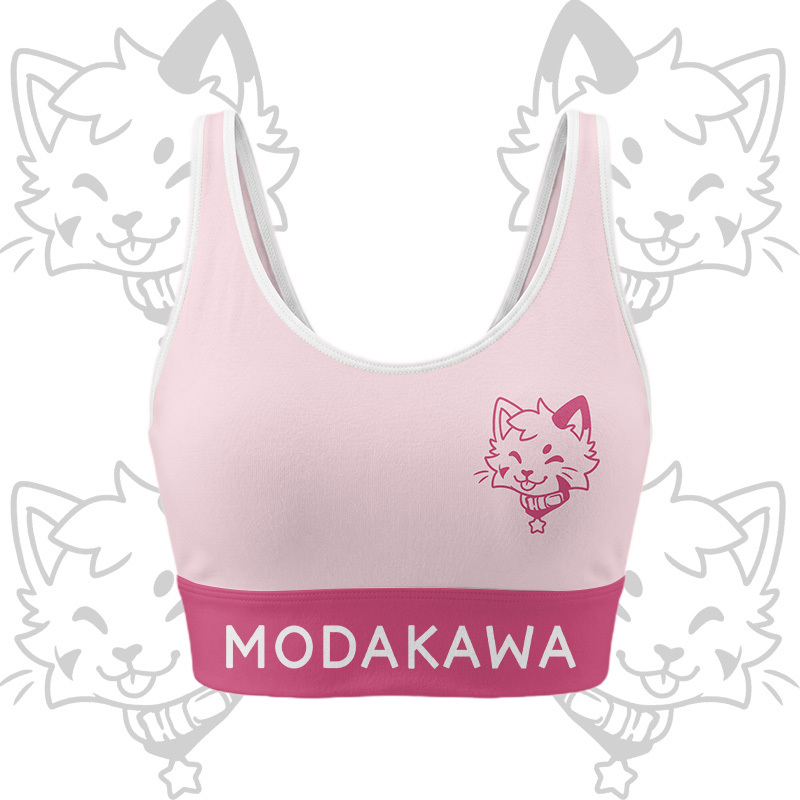 Kitty Graphic Crop Tank Sport Top Shorts Bikini Modakawa Matching Outfit - Pink Top - 5XL - image 5