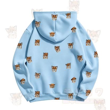 MODAKAWA Kapuzenpullover mit Cartoon-Fuchs-Allover-Print - image 12
