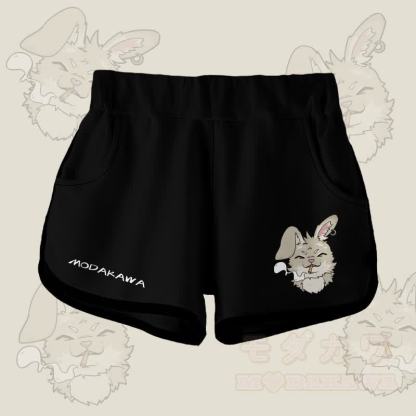MODAKAWA Shorts mit Farbverlauf und Raucherhasen-Grafik - Schwarz - 5XL - image 5