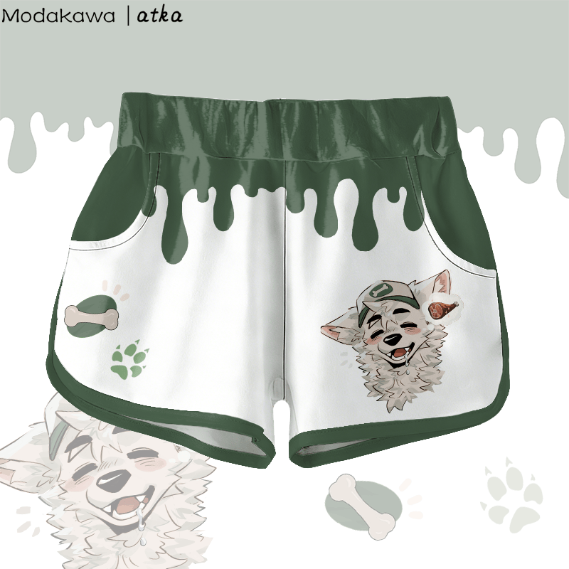 MODAKAWA X atka Fox Wants Meat Grafikshorts - Dark Green - 5XL - image 2