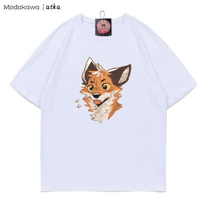 MODAKAWA X atka Freches T-Shirt mit Fuchsmotiv und herausgestreckter Zunge - White - 5XL - image 4