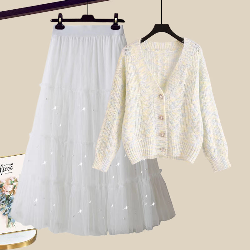 Strickjacke, Perlen-Tüllrock, passendes Outfit - Set D - XL - image 4