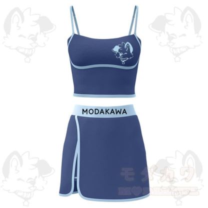 MODAKAWA X Popipeko Welpenprint Cami Top Split Skort Zweiteiliges Set - Blau - 2XL - image 4