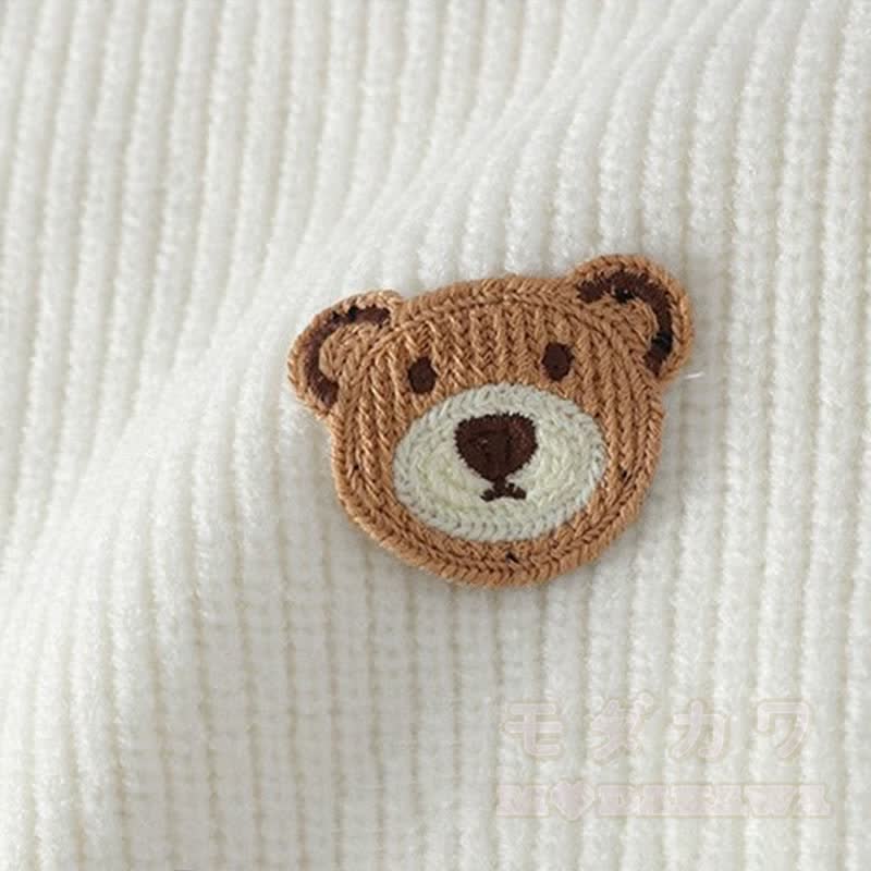 Zweiteiliges Set: Strickpullover mit Bärenmotiv, Hose mit Taschen - image 5