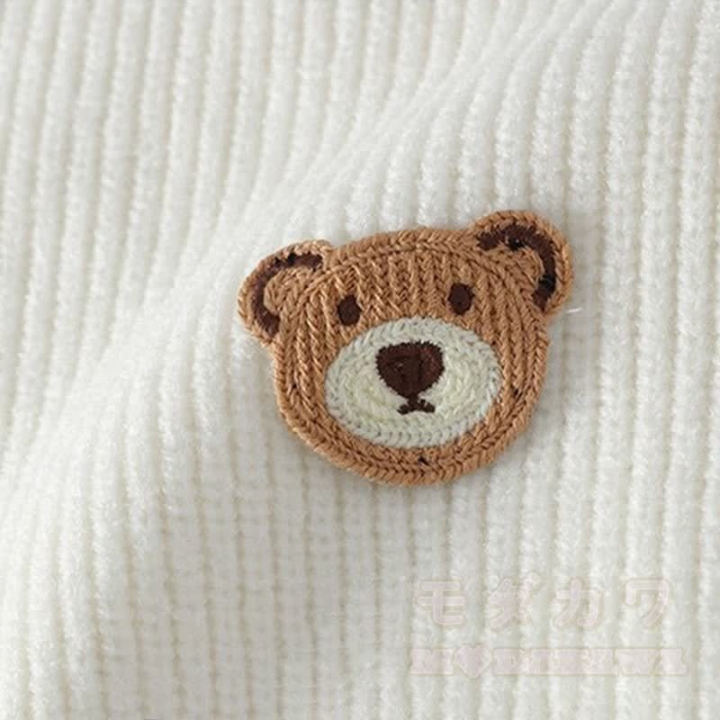 Zweiteiliges Set: Strickpullover mit Bärenmotiv, Hose mit Taschen - image 5