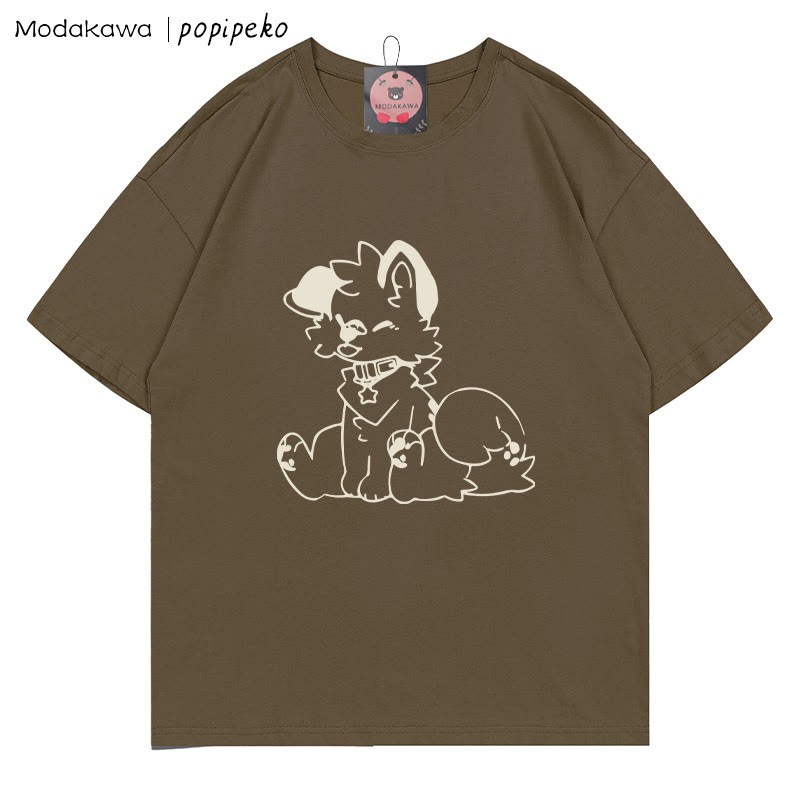 MODAKAWA X popipeko Welpenprint T-Shirt - Brown - 5XL - image 5
