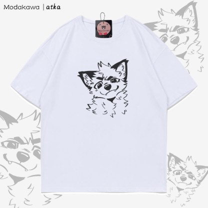 MODAKAWA X atka T-Shirt mit niedlichem Fuchs-Grafik - White - 5XL - image 6