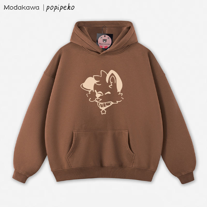 MODAKAWA X popipeko Lockerer Hoodie mit Welpen-Print - Brown - 5XL - image 7