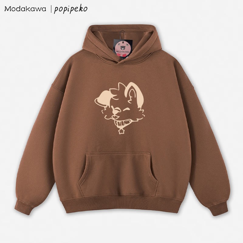 MODAKAWA X popipeko Lockerer Hoodie mit Welpen-Print - Brown - 5XL - image 7