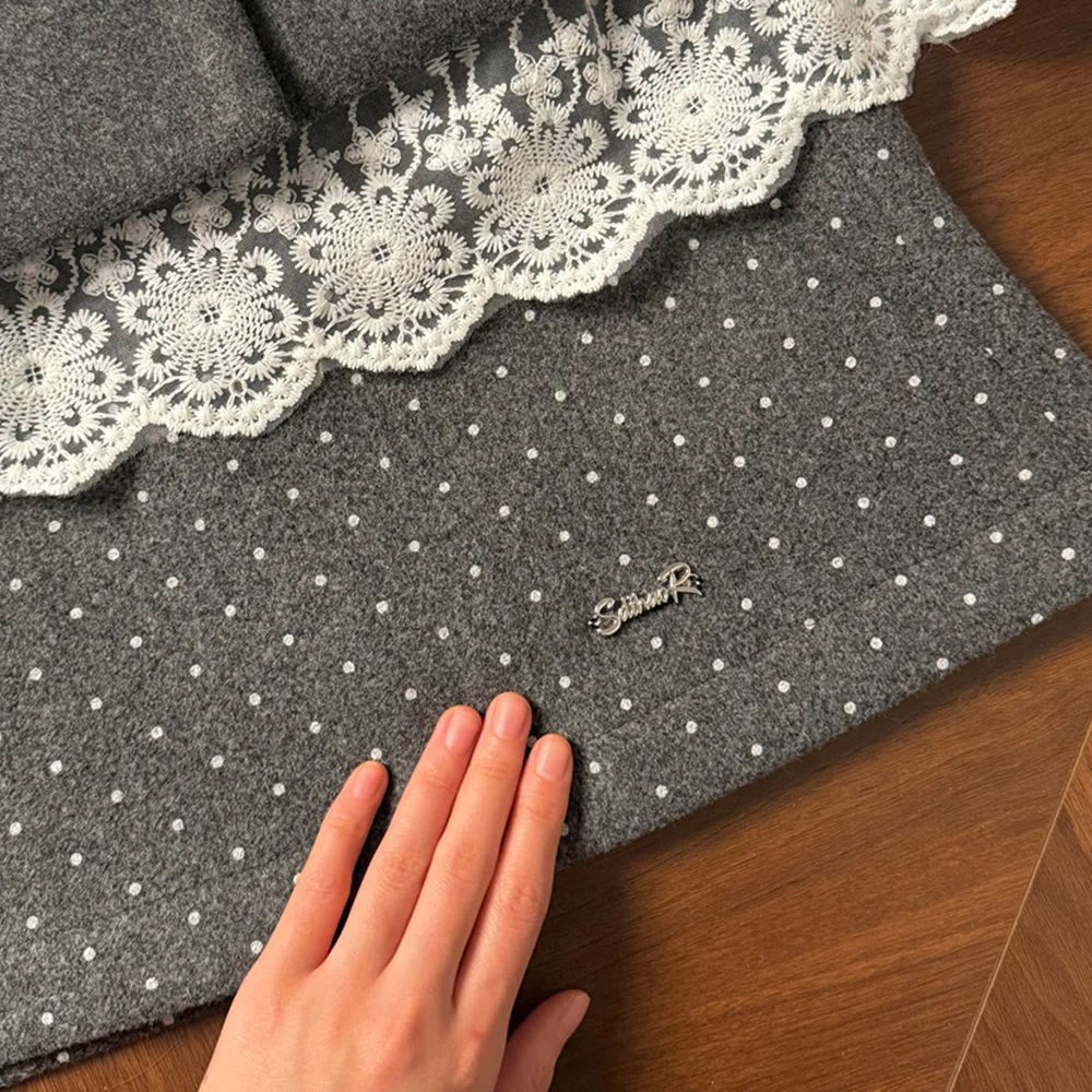 Dreiteiliges Set im Preppy-Stil: Oberteil, Rock und Po-Slip. - Grauer Rock - XL - image 8