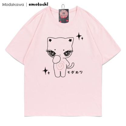 MODAKAWA X emotochi Kitty Star Print T-Shirt - Pink - 5XL - image 5
