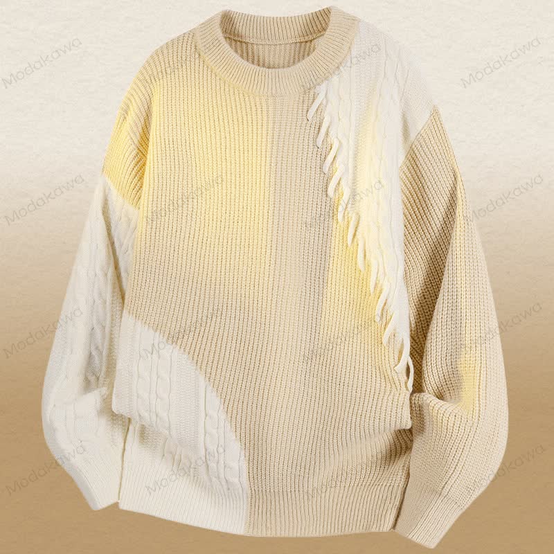 Zweiteiliges Set aus Strickpullover und Cordhose in Farben - Aprikosenfarbener Pullover - 3XL - image 8