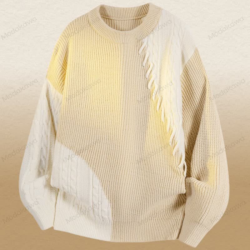 Zweiteiliges Set aus Strickpullover und Cordhose in Farben - Aprikosenfarbener Pullover - 3XL - image 8