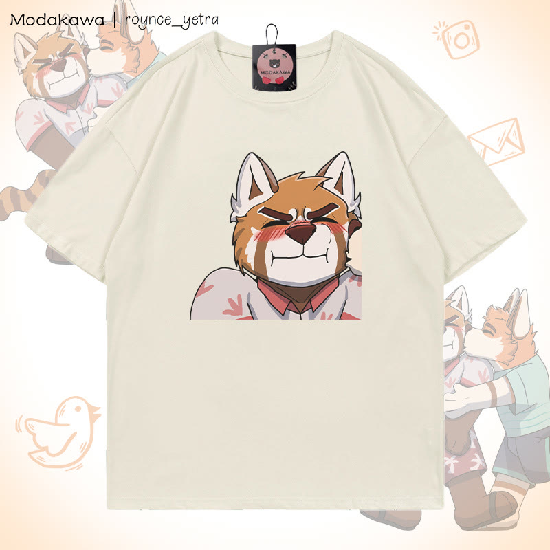 MODAKAWA X roynce_yetra Anderson Kisses Felipe Grafik-T-Shirt - Beige A - 5XL - image 6