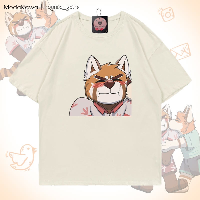 MODAKAWA X roynce_yetra Anderson Kisses Felipe Grafik-T-Shirt - Beige A - 5XL - image 6