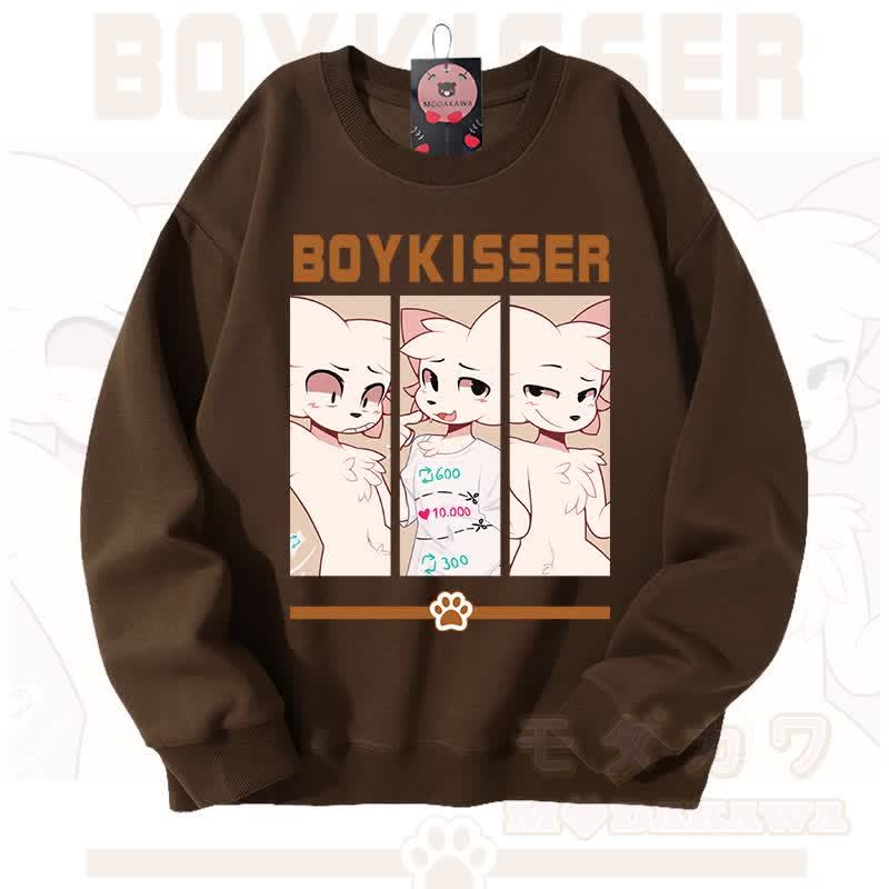 MODAKAWA X zarckets BOYKISSER Fuchs-Grafik Unisex-Sweatshirt - Braun - 3XL - image 11