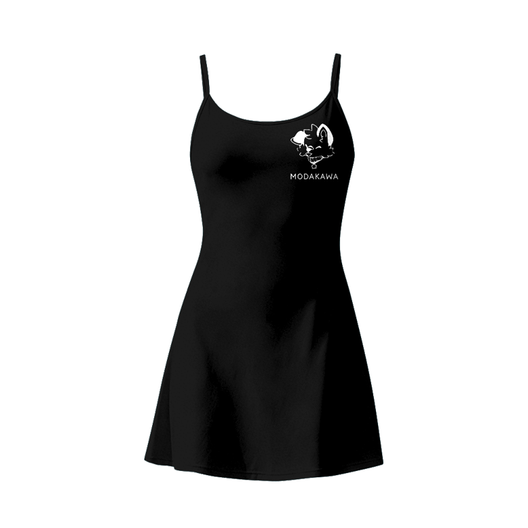 MODAKAWA X popipeko Ärmelloses Workout-Tenniskleid mit versteckten Taschen und Welpen-Grafik (Zunge raus) - Black - 2XL - image 4