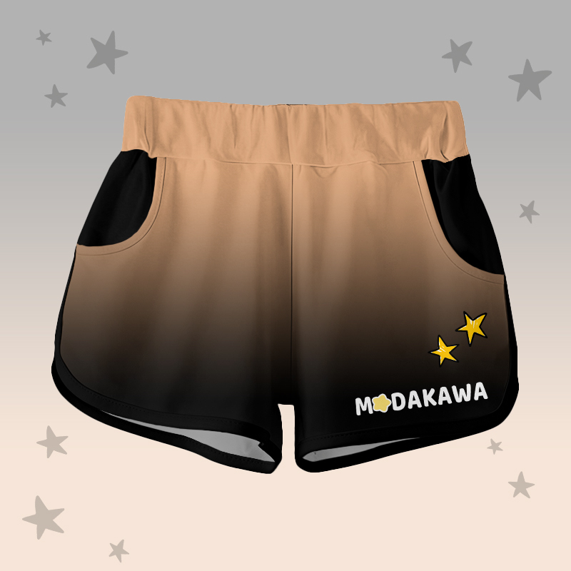 T-Shirt mit Farbverlauf und Capybara-Grafik, Shorts mit Buchstabengrafik von Modakawa, passendes Outfit - Brown & Black Shorts - 5XL - image 8
