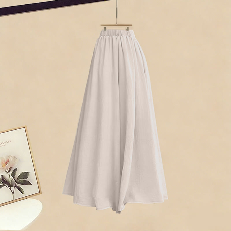 Gürtel, Strickpulloverkleid, weit geschnittene Hose, passender Rock - Pantskirt - XL - image 3