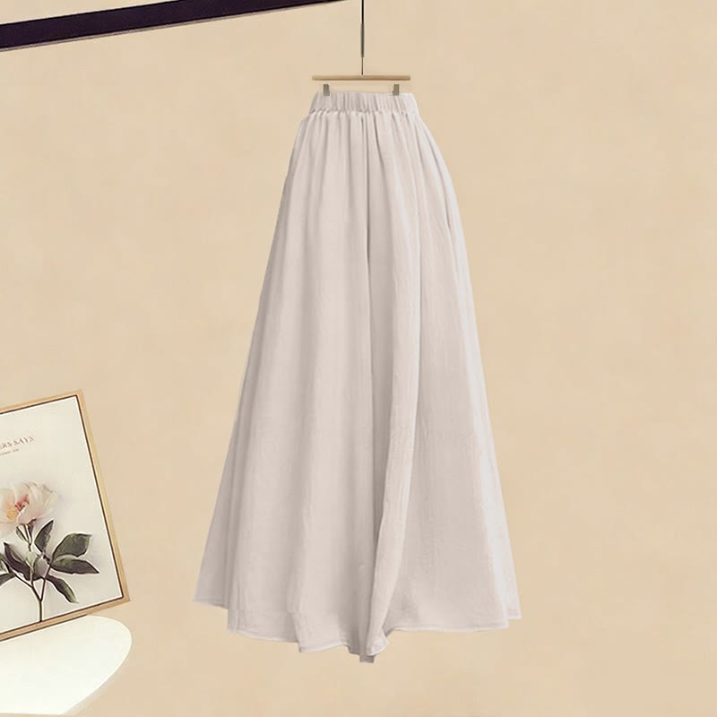 Gürtel, Strickpulloverkleid, weit geschnittene Hose, passender Rock - Pantskirt - XL - image 3