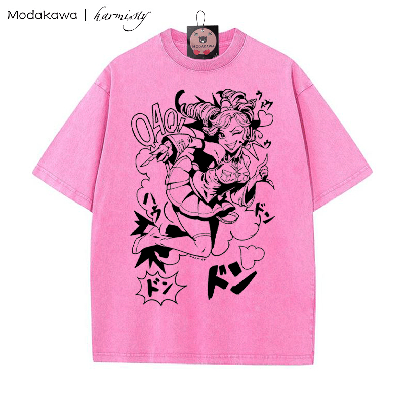 Tanzendes Mädchen Grafik Unisex Vintage Washed T-Shirt - Rosenrot - 5XL - image 6