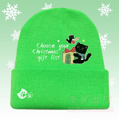 MODAKAWA Weihnachtsstrickmütze mit schwarzem Katzenmotiv - Grün - 36-60 cm - image 3
