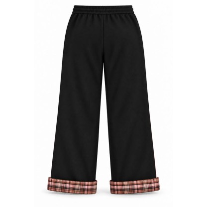 Schwarze Jogginghose mit Farben -Karomuster und Kontrastnähten - image 9