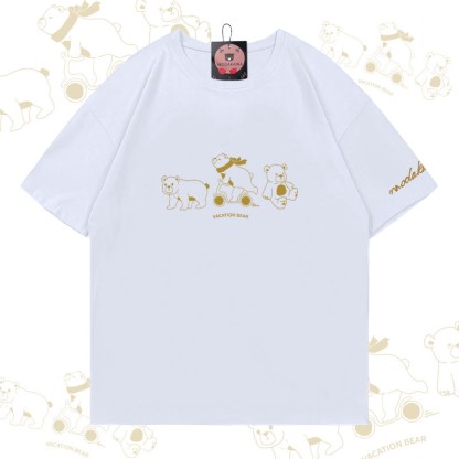VACATION BEAR Grafik Modakawa Baumwoll-T-Shirt - White - 5XL - image 2