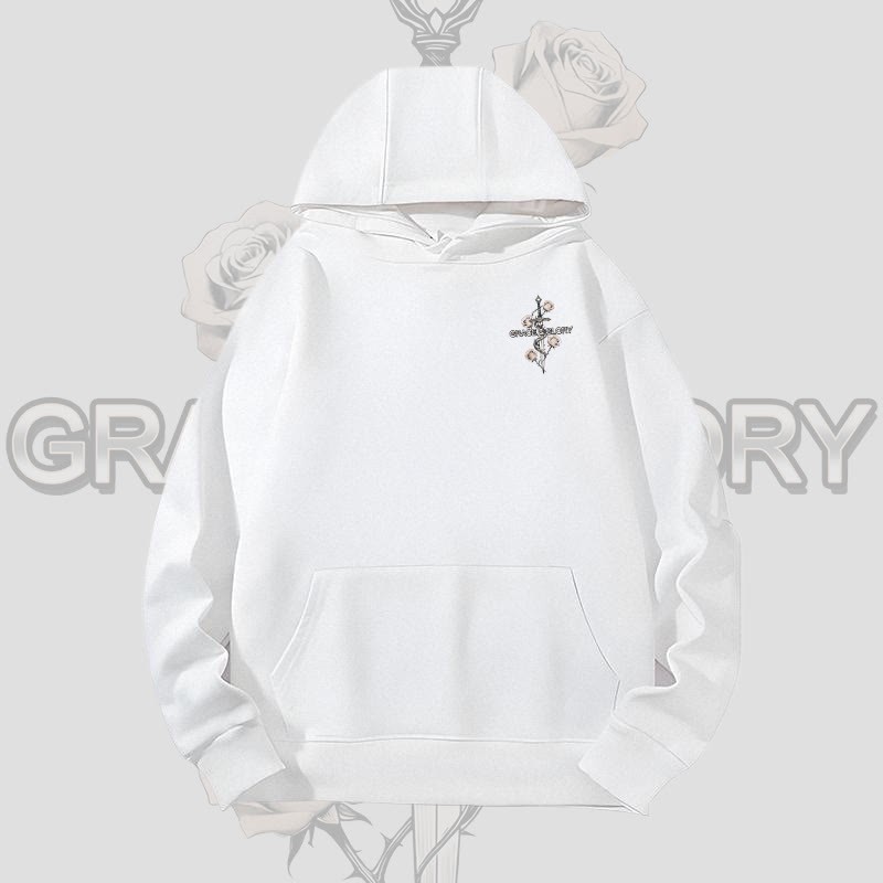 MODAKAWA GRACE GLORY Gothic Rose Sword Graphic Heavyweight Hoodie - White - 2XL - image 8