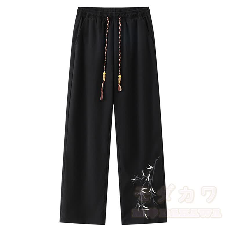 Zweiteiliges Set aus Hemd und Hose im Vintage-Stil mit chinesisch inspiriertem Bambusstickerei-Froschknopfmuster. - image 7
