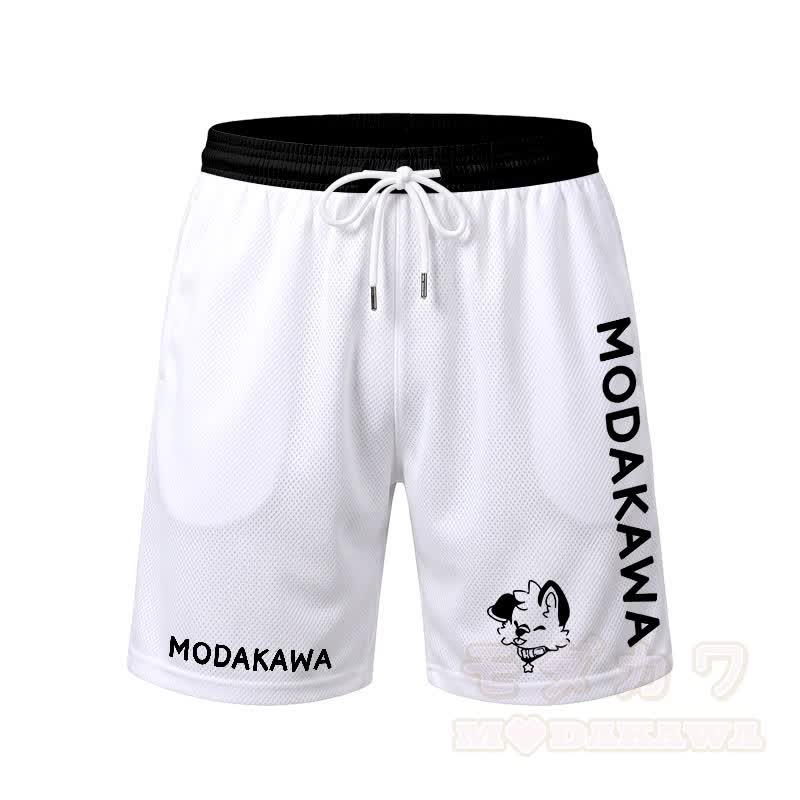 MODAKAWA X popipeko Herren-Sport-T-Shirt mit Welpenmotiv und passender Shorts mit Kordelzug - Weiße Shorts - 5XL - image 7