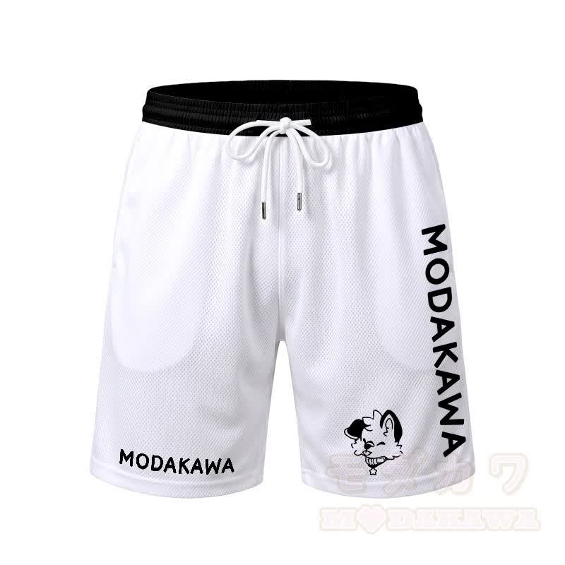 MODAKAWA X popipeko Herren-Sport-T-Shirt mit Welpenmotiv und passender Shorts mit Kordelzug - Weiße Shorts - 5XL - image 7