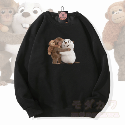 PUNCH Monkey Kugelfisch Grafik Modakawa Sweatshirt - Schwarz - 5XL - image 3