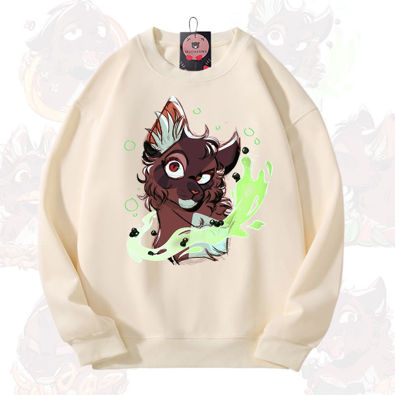 MODAKAWA X aridarchen Fox Graphic Unisex Sweatshirt - Aprikose - 3XL - image 12
