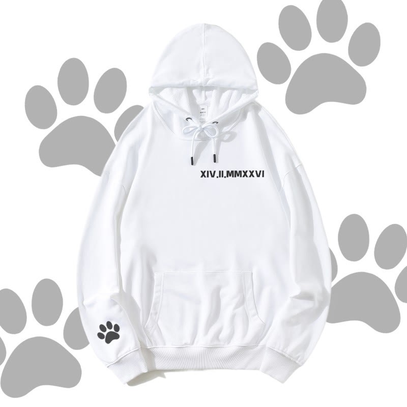 MODAKAWA Streetwear Pullover Hoodie mit Buchstabenpfoten-Grafik - White - 5XL - image 5