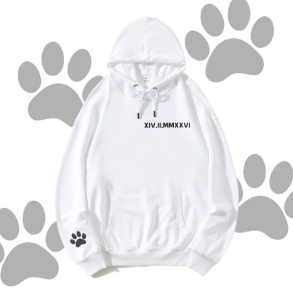 MODAKAWA Streetwear Pullover Hoodie mit Buchstabenpfoten-Grafik - White - 5XL - image 5