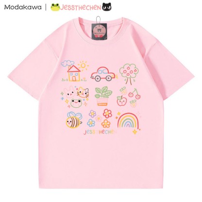 MODAKAWA X jessthechen Line Drawing Print T-Shirt - Pink - 5XL - image 3