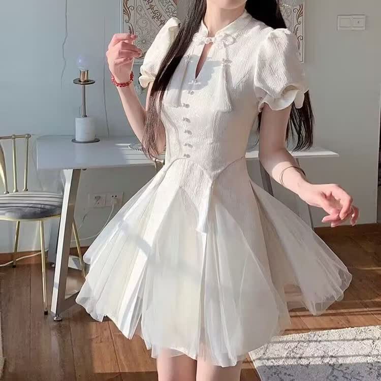 Minikleid aus Tüll im chinesischen Stil mit Quasten - image 9
