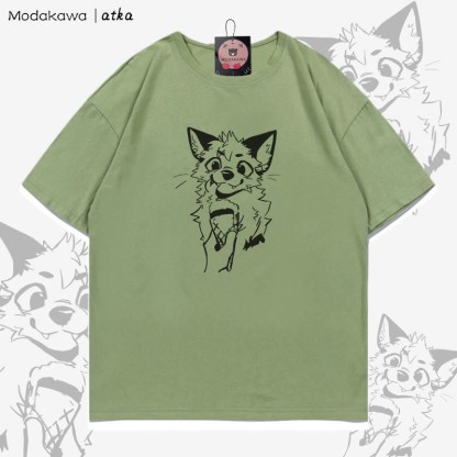 MODAKAWA X atka Fuchs isst Eiscreme Grafik-T-Shirt - Green - 5XL - image 3