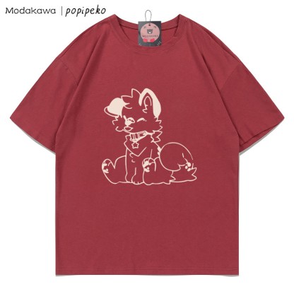 MODAKAWA X popipeko Welpenprint T-Shirt - Red - 5XL - image 4