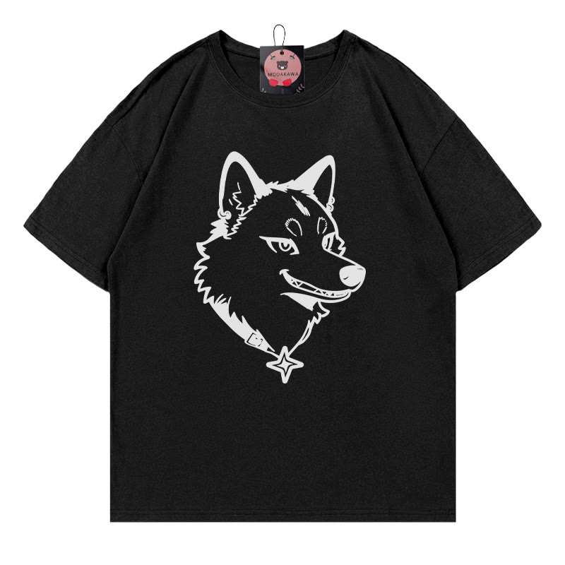 T-Shirt mit Welpenaufdruck - Black - 5XL - image 4