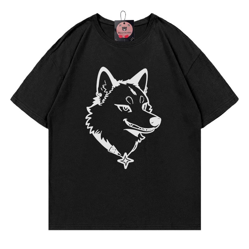 T-Shirt mit Welpenaufdruck - Black - 5XL - image 4