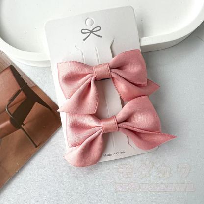 Süßes Paar Haaraccessoires mit Schleifen in einfarbigen Farben - Rosa - image 10
