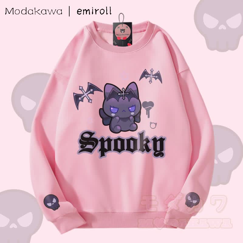 MODAKAWA X emiroll Devil Kitty Graphic Unisex Sweatshirt - Rosa - 5XL - image 3