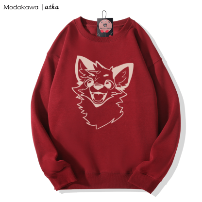 MODAKAWA X atka Fox Print Rundhals-Sweatshirt - Red - 5XL - image 4