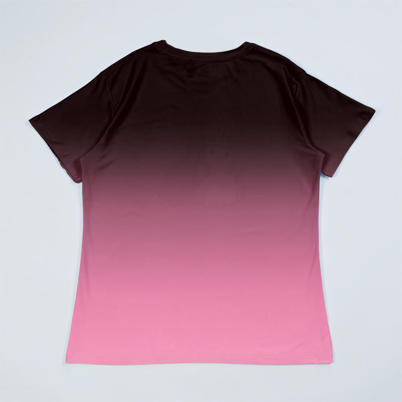 T-Shirt mit Farbverlauf und Hai-Grafik - image 4