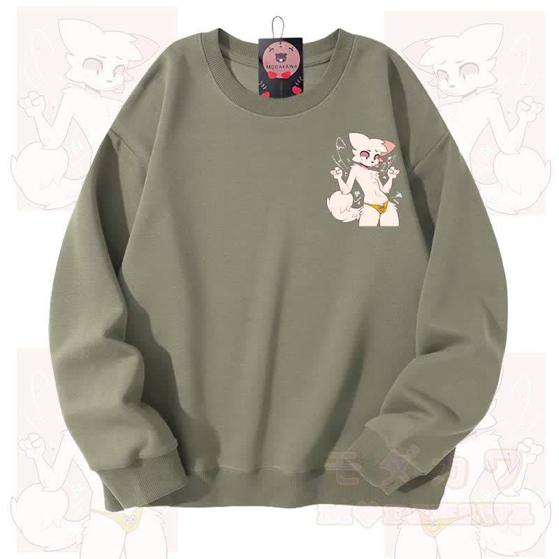 MODAKAWA X zarckets Katzen-Grafik Unisex-Sweatshirt - Grün - 3XL - image 6