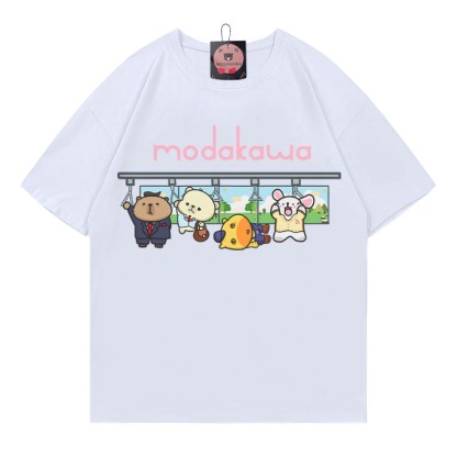 Tierpendel-Buchstabendruck Modakawa T-Shirt - White - 5XL - image 4