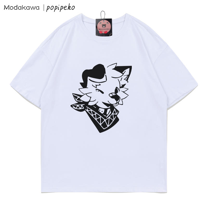 MODAKAWA X popipeko Welpenprint T-Shirt - White - 5XL - image 3